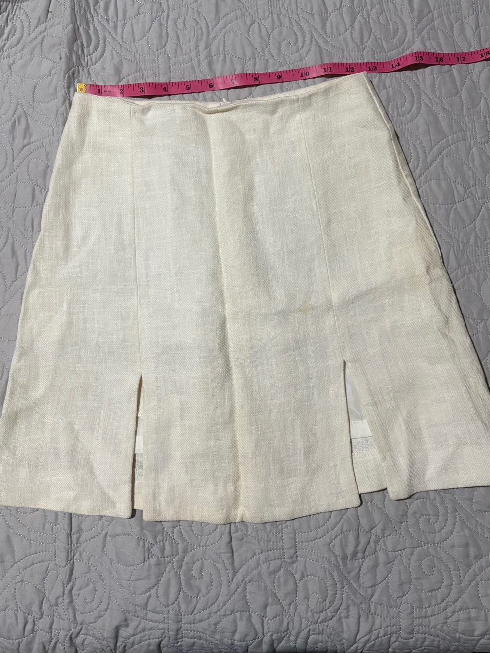 Women's Cream Linen-Blend Skirt